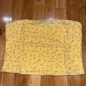 yellow flower cropped reversible tube top